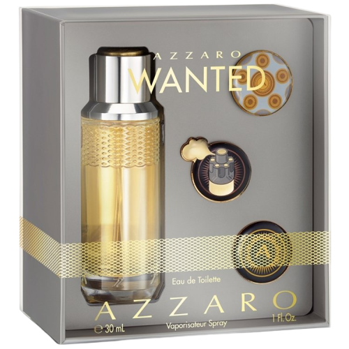 Azzaro Wanted Gift Set 30ml EDT + 3 X Badge Pins For Him